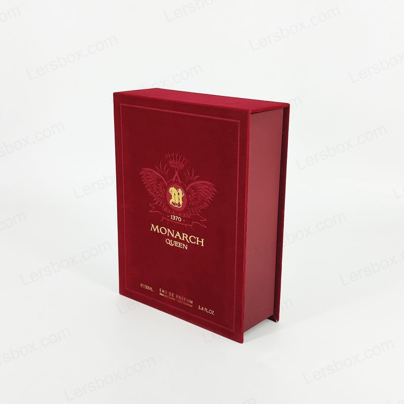 Kotak parfum kaku kelas atas dengan detail foil emas dan eva insert bantalan hp010