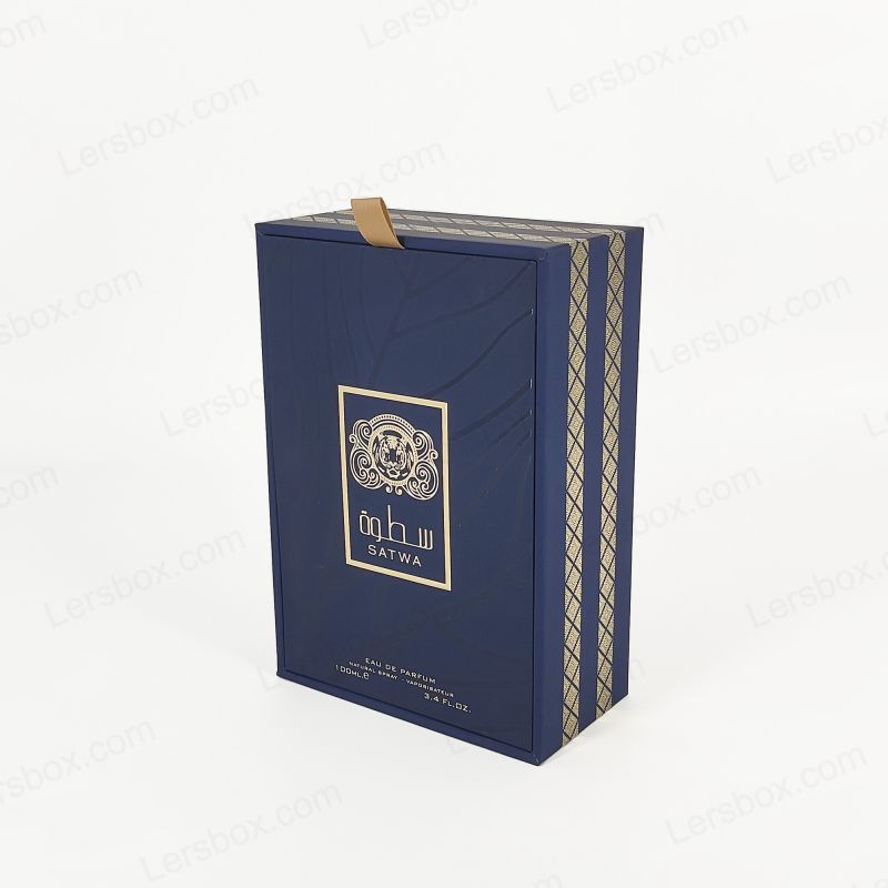 Kotak Parfum Mewah dengan Embossing Foil Emas Kustom dan Baki EVA untuk Perlindungan Tambahkan HP018