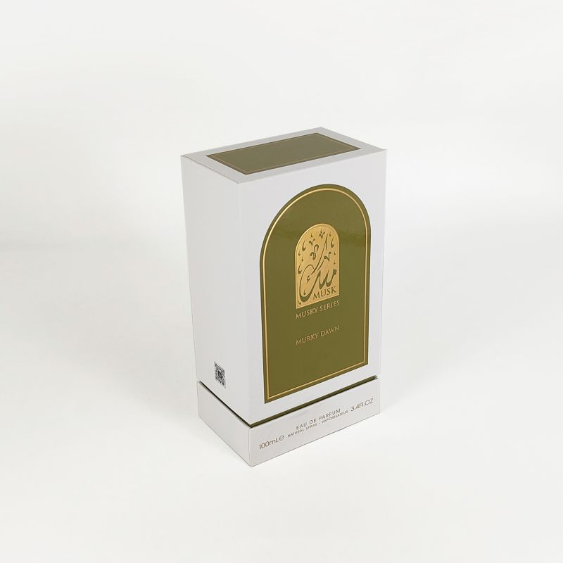 Kotak parfum emboss foil emas dengan baki eva, pangkalan kaku, dan desain tutup ramping hp031