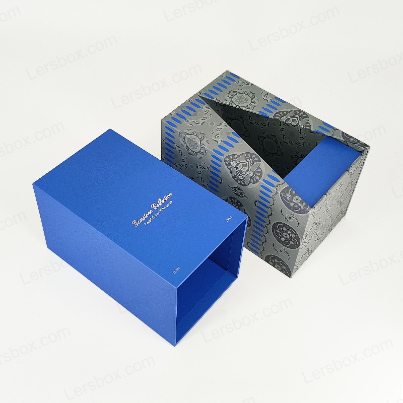 Kotak parfum foil emas premium dengan baki busa eva dan tutup kokoh dan desain dasar hp029