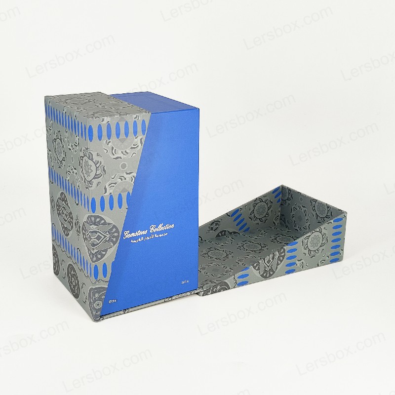 Kotak parfum foil emas premium dengan baki busa eva dan tutup kokoh dan desain dasar hp029