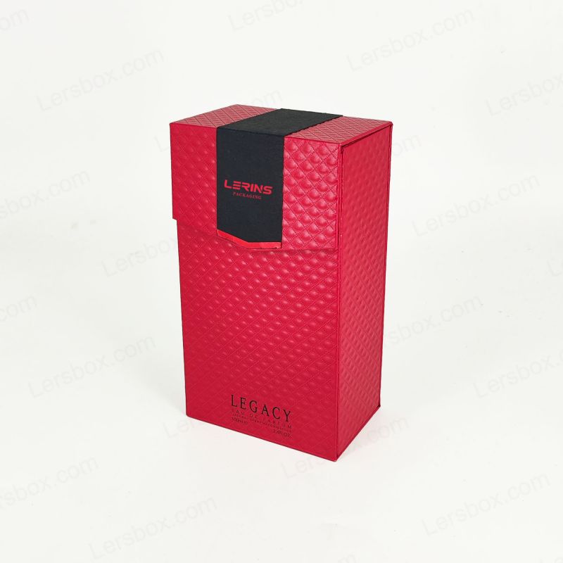 Kotak hadiah parfum foil emas buatan tangan dengan sisipan busa eva dan konstruksi kaku HP032
