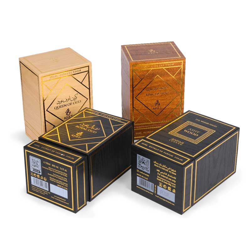 Kotak parfum yang terbuat dari kertas gandum kayu imitasi