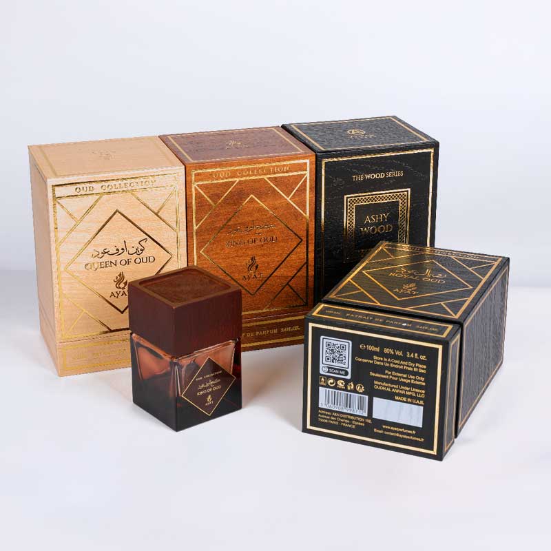 Kotak parfum yang terbuat dari kertas gandum kayu imitasi