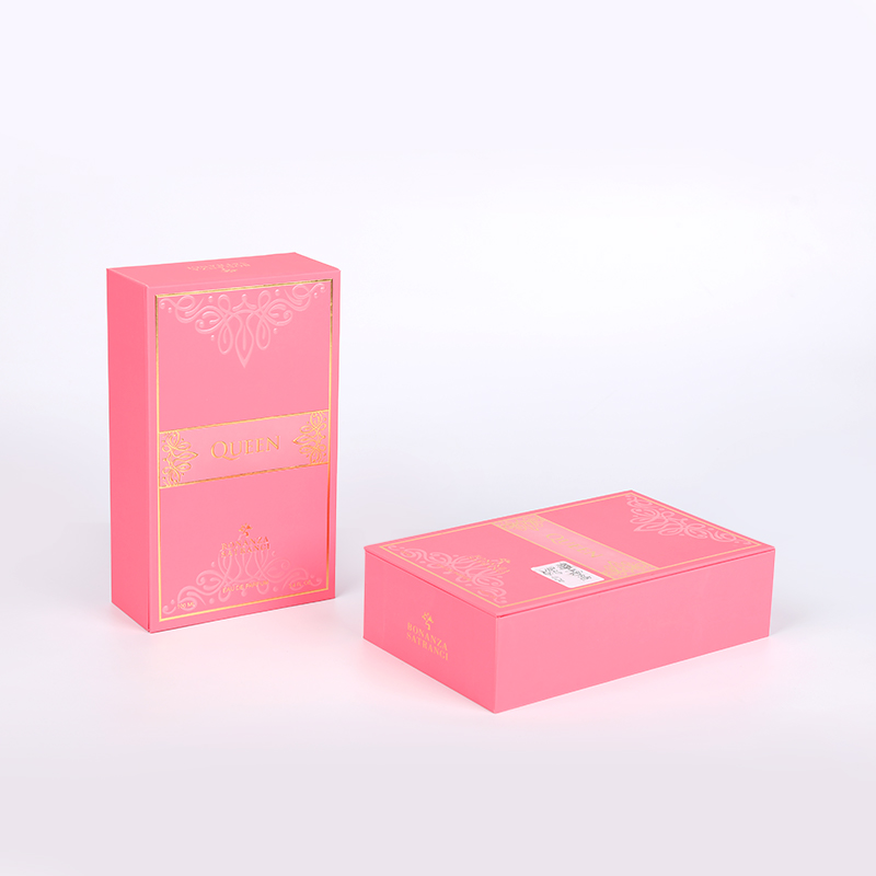 Kotak parfum gurun murni dengan stamping panas emas