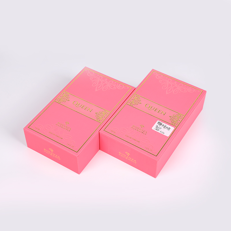 Kotak parfum gurun murni dengan stamping panas emas