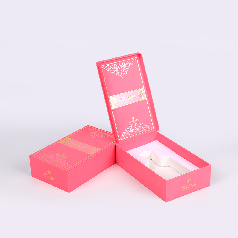 Kotak parfum gurun murni dengan stamping panas emas