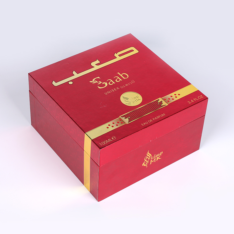 Kotak parfum Golden Dawn dengan papan abu -abu 2mm