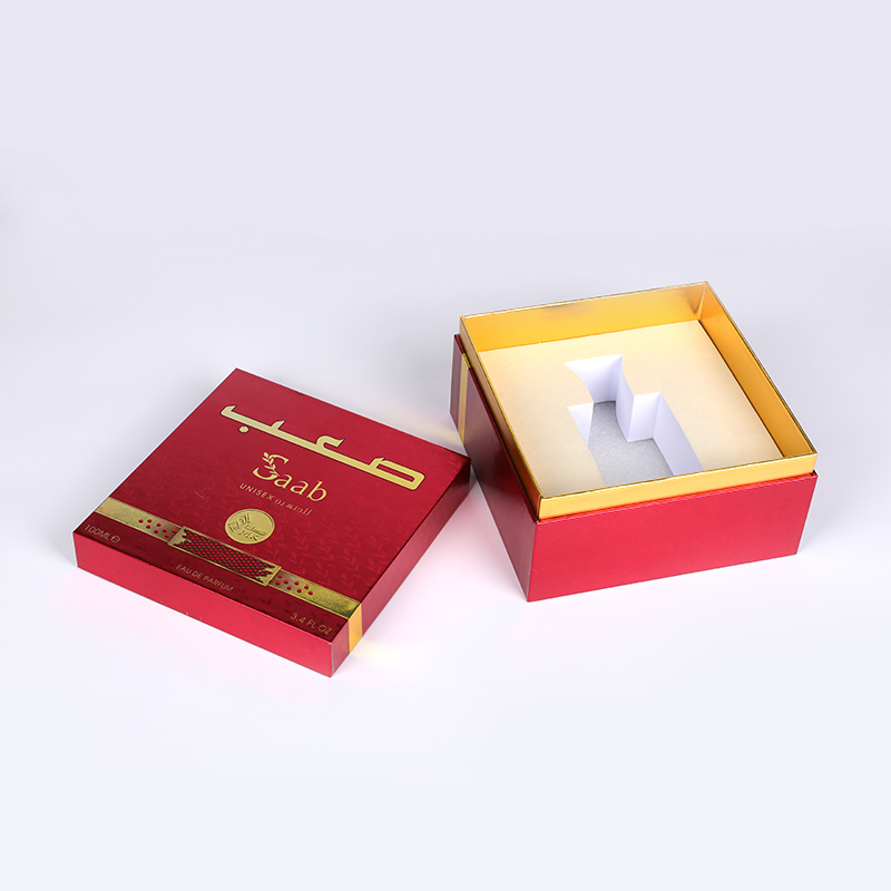 Kotak parfum Golden Dawn dengan papan abu -abu 2mm